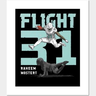 Raheem Mostert Miami Flight 31 Posters and Art